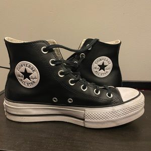Faux Leather Platform Converse